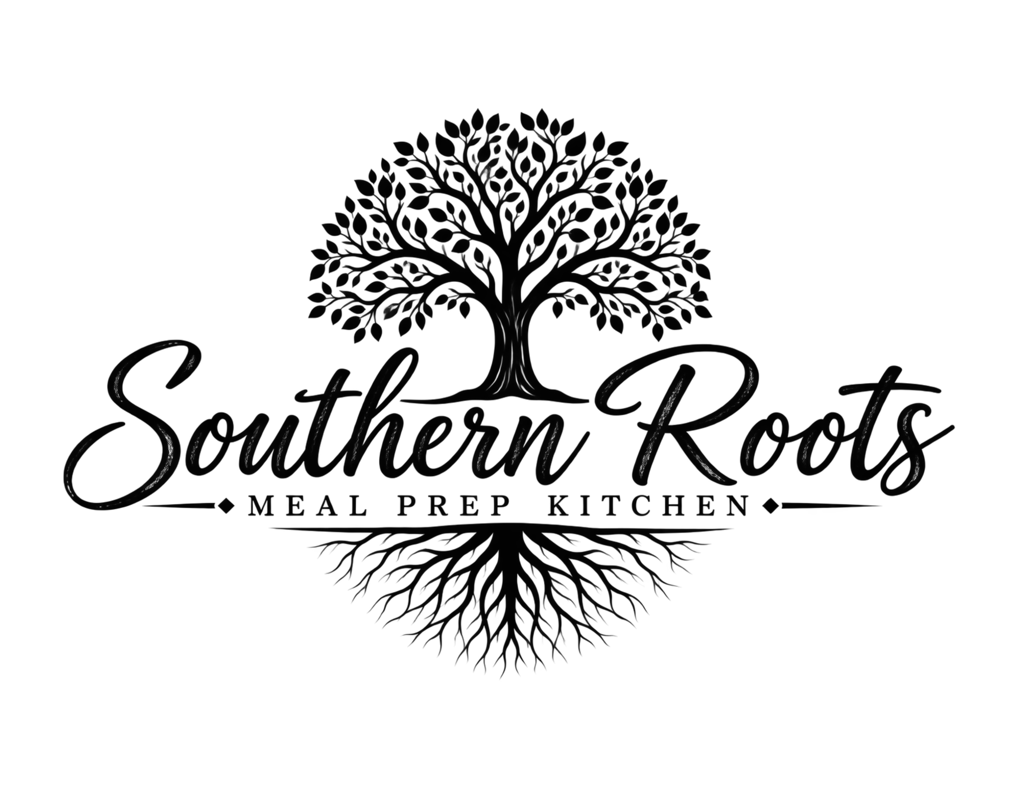 Southern Roots Meal Prep Kitchen tree and roots logo